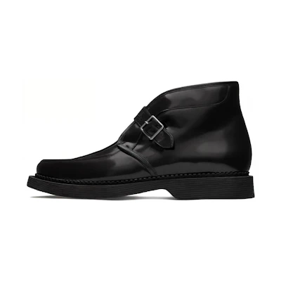 Saint Laurent Monkstrap 'Ridged Sole Short Boots Black'