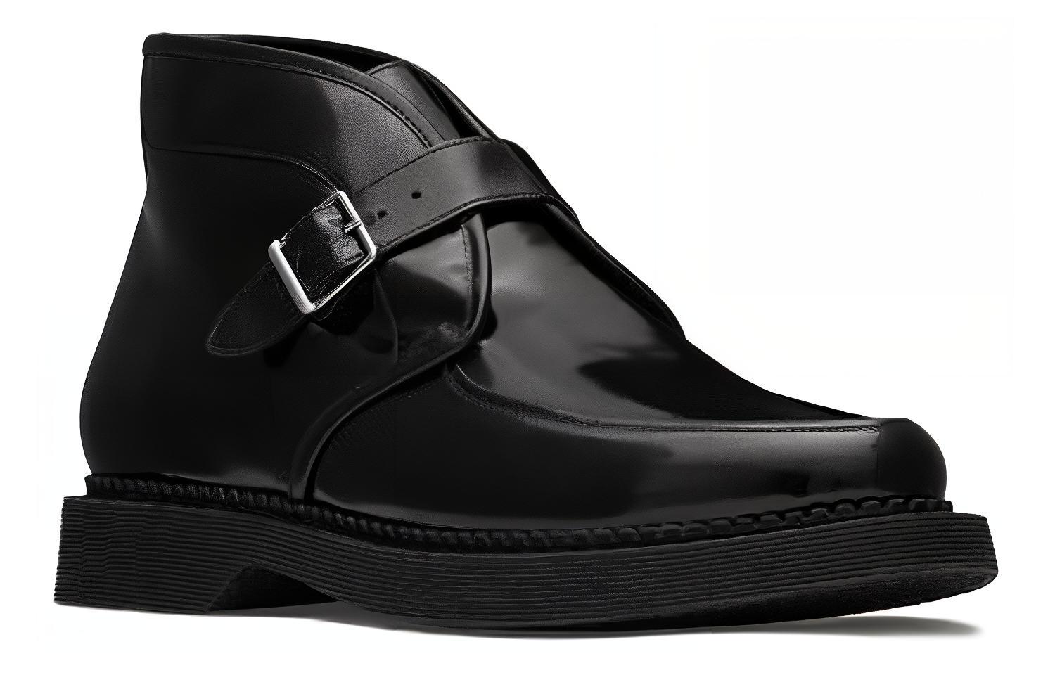 Saint Laurent Monkstrap 'Ridged Sole Short Boots Black' 圖 3