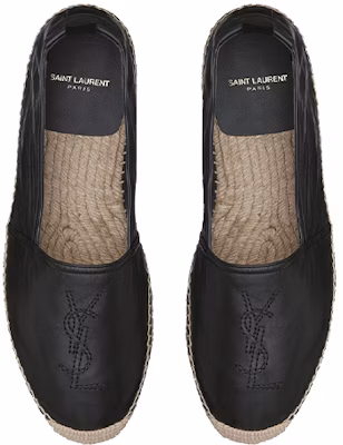 Saint Laurent Monogram 'Espadril Kulit Hitam Bersulam' 471740B34001000 Shop Saint Laurent Monogram 'Espadril Kulit Hitam Bersulam' 471740B34001000