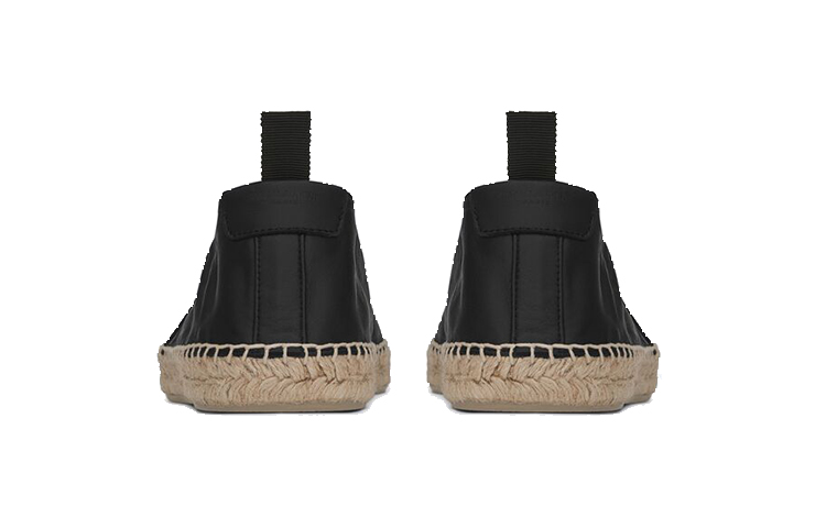 Purchase Saint Laurent Monogram ''Schwarze Bestickte Leder-Espadrilles'' 471740B34001000