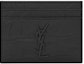 Buy Saint Laurent Monogram Card Case Crocodile Embossed Leather Black