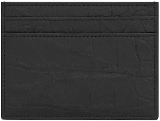 Saint Laurent Monogram Card Case Crocodile Embossed Leather Black Order Saint Laurent Monogram Card Case Crocodile Embossed Leather Black