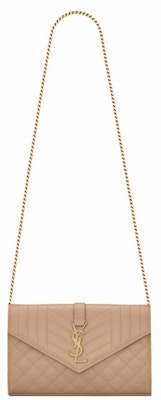 Saint Laurent Monogram Chain Wallet Grain De Poudre Dark Beige Buy Saint Laurent Monogram Chain Wallet Grain De Poudre Dark Beige