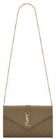 Saint Laurent Monogram Chain Wallet Grain De Poudre Vert Kaki Saint Laurent Monogram Chain Wallet Grain De Poudre Vert Kaki