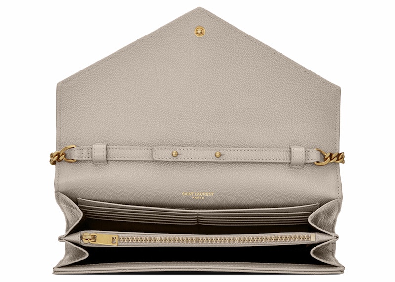 Saint Laurent Monogram Chain Wallet Grain De Poudre Blanc Vintage 圖 3