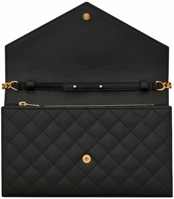 Saint Laurent Monogram Chain Wallet Grain De Poudre Black Lookbook Saint Laurent Monogram Chain Wallet Grain De Poudre Black