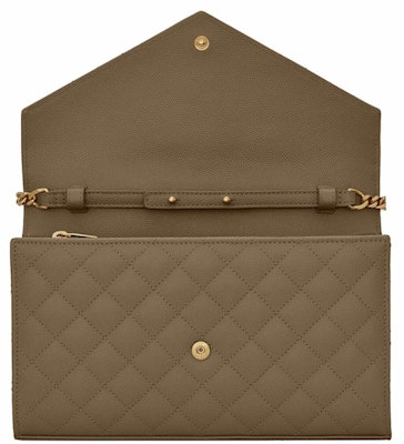 Saint Laurent Monogram Chain Wallet Grain De Poudre Vert Kaki Lookbook Saint Laurent Monogram Chain Wallet Grain De Poudre Vert Kaki