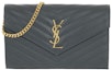 Buy Saint Laurent Monogram Chain Wallet Matelasse Grain de Poudre Smog Grey