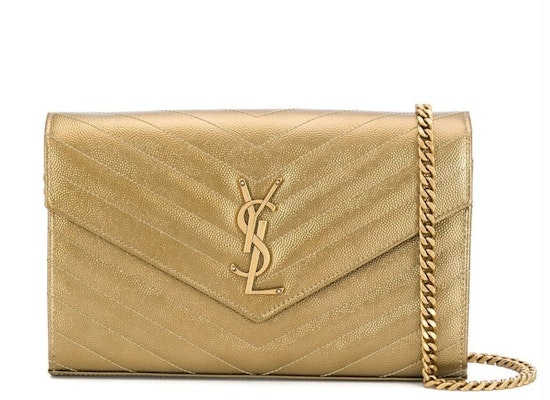 Saint Laurent Monogram Chain Wallet Matelasse Grain de Poudre Brome Buy Saint Laurent Monogram Chain Wallet Matelasse Grain de Poudre Brome