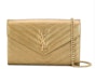 Buy Saint Laurent Monogram Chain Wallet Matelasse Grain de Poudre Brome