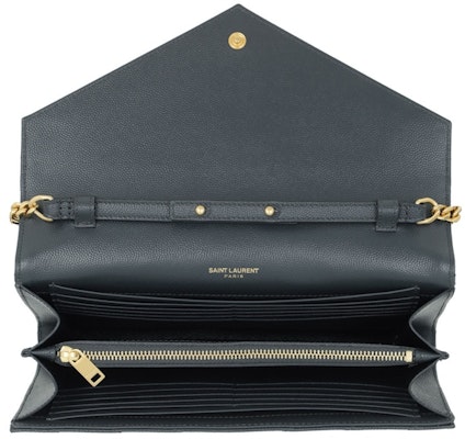 Saint Laurent Monogram Chain Wallet Matelasse Grain de Poudre Smog Grey Order Saint Laurent Monogram Chain Wallet Matelasse Grain de Poudre Smog Grey