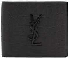 Saint Laurent Monogram Croc-Embossed Leather Bi-Fold Wallet Black Saint Laurent Monogram Croc-Embossed Leather Bi-Fold Wallet Black