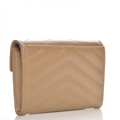 Saint Laurent Monogram Envelope Wallet Matelasse Chevron Grain de Poudre Small Dark Beige Order Saint Laurent Monogram Envelope Wallet Matelasse Chevron Grain de Poudre Small Dark Beige