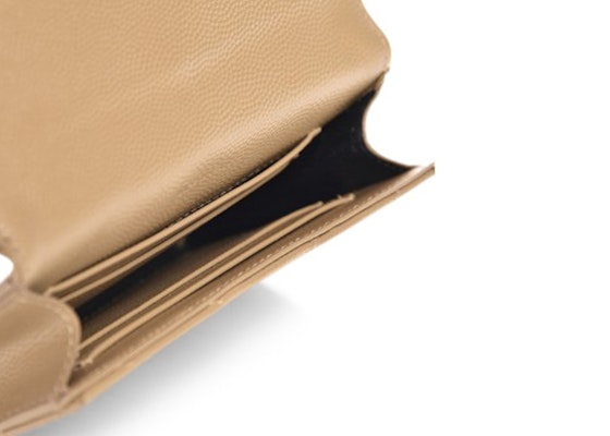 Saint Laurent Monogram Envelope Wallet Matelasse Chevron Grain de Poudre Small Dark Beige Lookbook Saint Laurent Monogram Envelope Wallet Matelasse Chevron Grain de Poudre Small Dark Beige