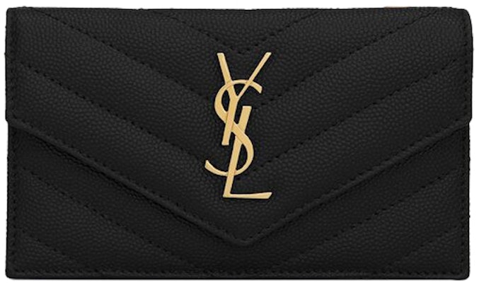 Saint Laurent Monogram Flap Card Case Grain De Poudre Black Buy Saint Laurent Monogram Flap Card Case Grain De Poudre Black