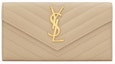 Buy Saint Laurent Monogram Flap Wallet Matelasse Grain de Poudre Large Powder
