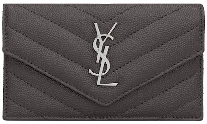 Saint Laurent Monogram Fragments Flap Card Case Grain De Poudre Storm Grey Buy Saint Laurent Monogram Fragments Flap Card Case Grain De Poudre Storm Grey