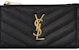 Saint Laurent Monogram Fragments Zippered Card Case Grain De Poudre Black