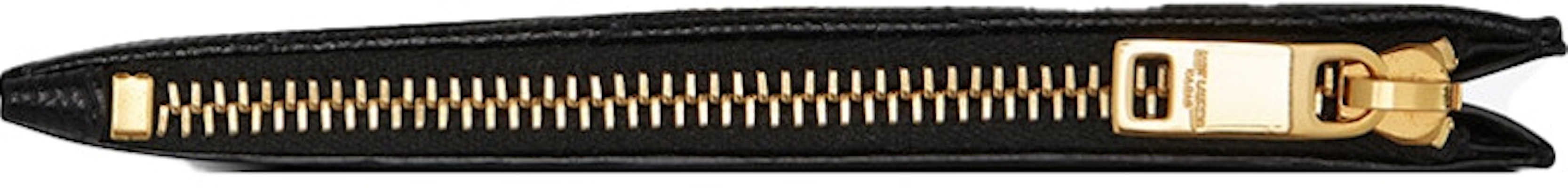 Saint Laurent Monogram Fragments Zippered Card Case Grain De Poudre Black Lookbook Saint Laurent Monogram Fragments Zippered Card Case Grain De Poudre Black