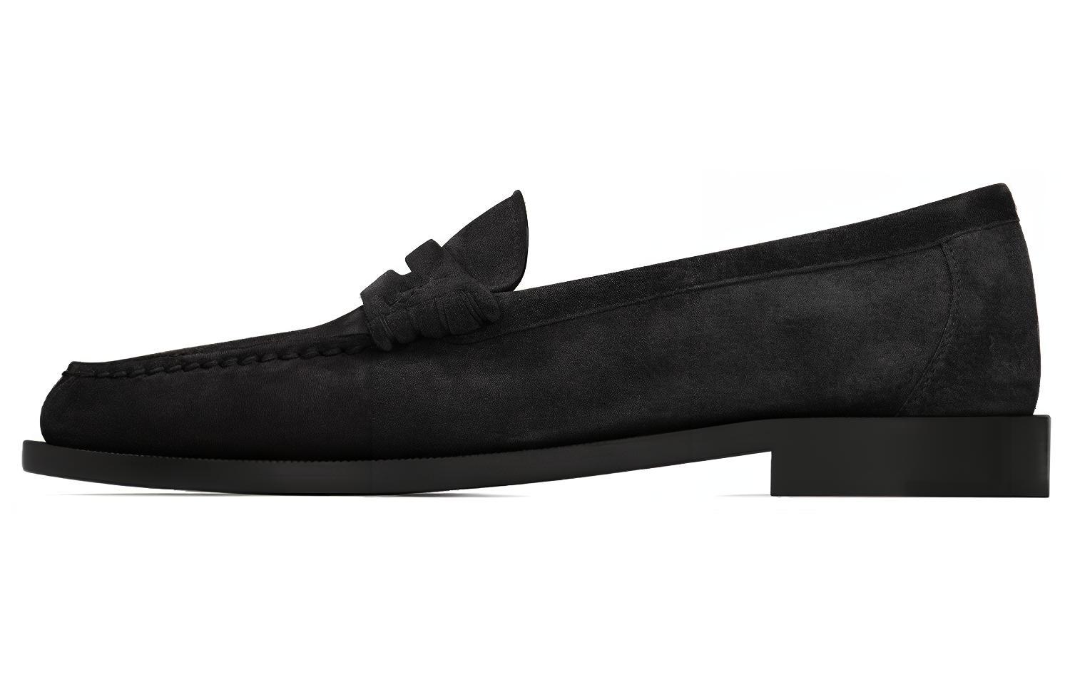 Buy Mocasín Saint Laurent Monogram 'Terciopelo Negro' 6490072OY001000