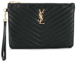 Saint Laurent Monogram Pouch Clutch Matelasse Black Saint Laurent Monogram Pouch Clutch Matelasse Black