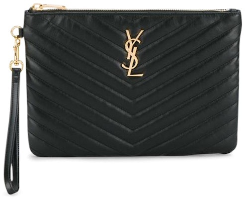 Saint Laurent Monogram Pouch Clutch Matelasse Black Buy Saint Laurent Monogram Pouch Clutch Matelasse Black