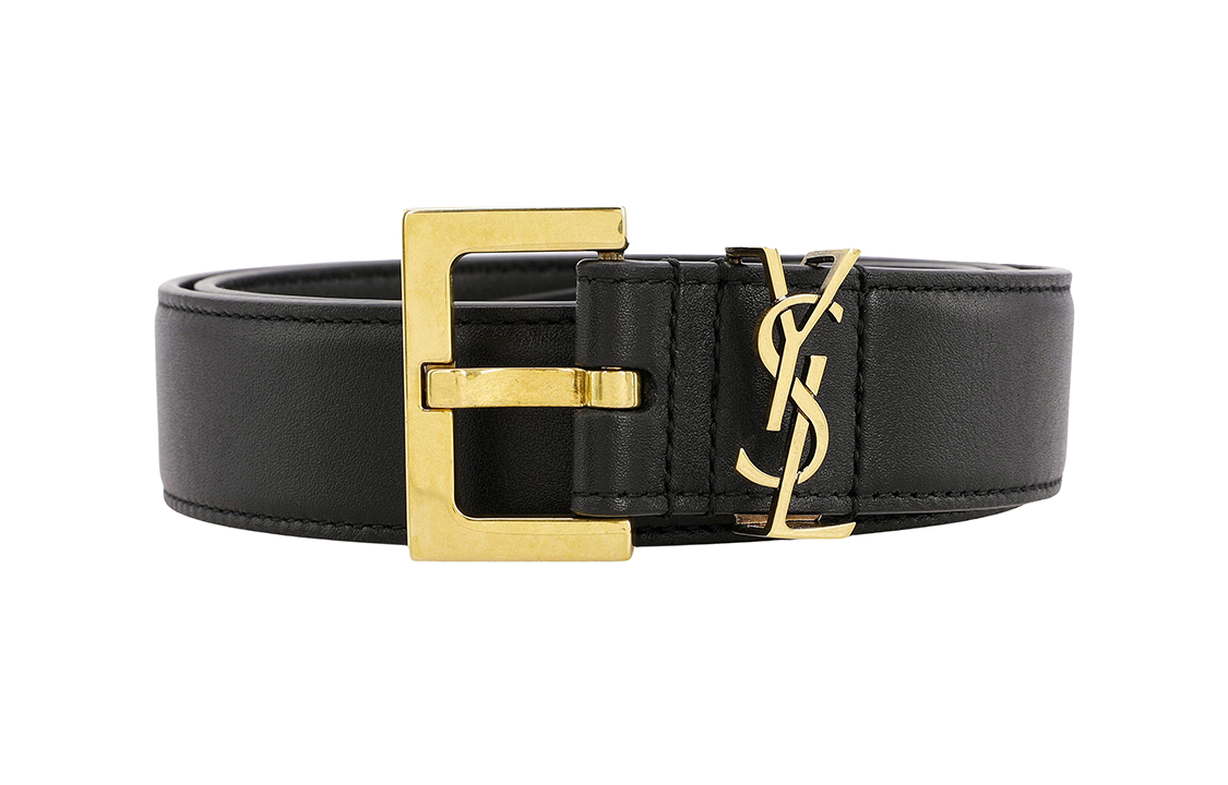 Lookbook SAINT LAURENT Monogram Smooth Leather Belt, Unisex, Black, 3cm Width 558088BOO0W1000