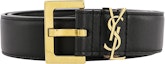 Lookbook SAINT LAURENT Monogram Smooth Leather Belt, Unisex, Black, 3cm Width 558088BOO0W1000