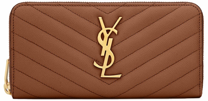 Saint Laurent Monogram Zip Around Wallet Grain De Poudre Dark Natural Buy Saint Laurent Monogram Zip Around Wallet Grain De Poudre Dark Natural