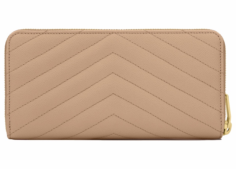 Order Dompet YSL Monogram Zip Grain De Poudre Beige Tua
