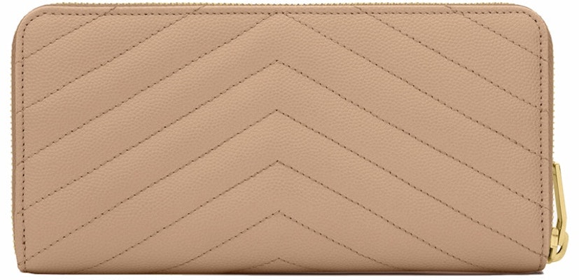 Saint Laurent Monogram Zip Around Wallet Grain De Poudre Dark Beige Order Saint Laurent Monogram Zip Around Wallet Grain De Poudre Dark Beige