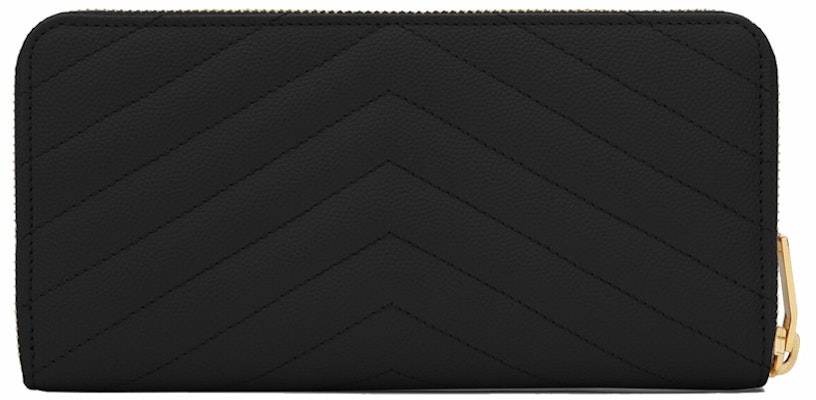 Saint Laurent Monogram Zip Around Wallet Grain De Poudre Black Order Saint Laurent Monogram Zip Around Wallet Grain De Poudre Black