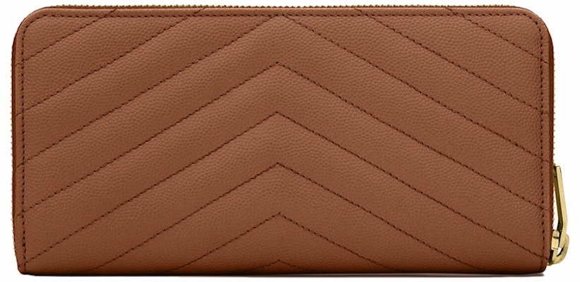 Saint Laurent Monogram Zip Around Wallet Grain De Poudre Dark Natural Order Saint Laurent Monogram Zip Around Wallet Grain De Poudre Dark Natural