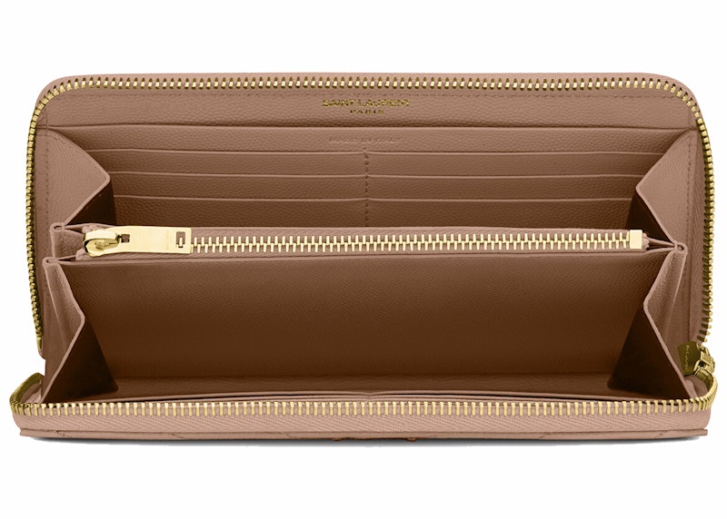 Lookbook Dompet YSL Monogram Zip Grain De Poudre Beige Tua