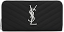 Buy 圣罗兰 YSL 黑色拉链钱夹 Matelasse 纹理零钱包