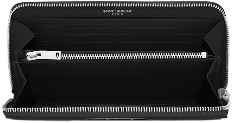 圣罗兰 YSL 黑色拉链钱夹 Matelasse 纹理零钱包 Lookbook 圣罗兰 YSL 黑色拉链钱夹 Matelasse 纹理零钱包