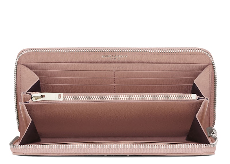 Lookbook Cartera Saint Laurent Monogram Cremallera Matelassé Grain de Poudre Rosa Pálido
