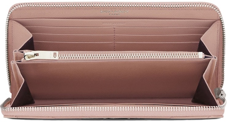 Saint Laurent Monogram Zip Around Wallet Matelasse Grain de Poudre Pale Blush Lookbook Saint Laurent Monogram Zip Around Wallet Matelasse Grain de Poudre Pale Blush