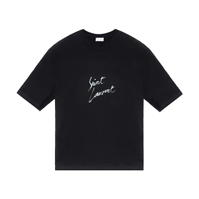 Saint Laurent Multicolor Print Short Sleeve T-Shirt Men’s Black 480406YB1GN9787
