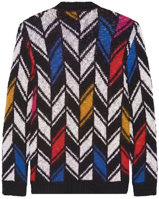 SAINT LAURENT Multicolor V-Neck Single-Breasted Loose Knit Sweater. 668343Y75EZ2473 Lookbook SAINT LAURENT Multicolor V-Neck Single-Breasted Loose Knit Sweater. 668343Y75EZ2473