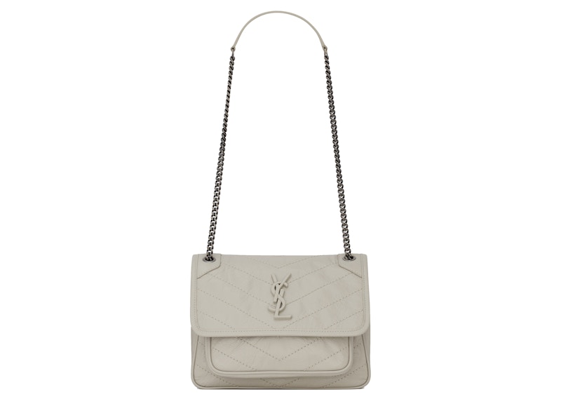 Saint Laurent Niki Baby Crinkled Vintage Blanc Vintage