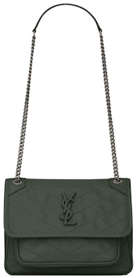 Saint Laurent Niki Baby Crinkled Vintage Dark Green Buy Saint Laurent Niki Baby Crinkled Vintage Dark Green