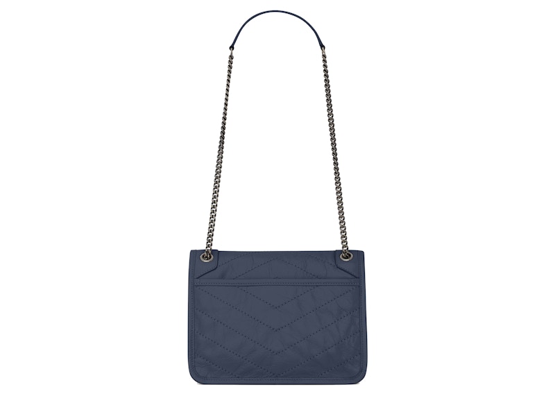 Order 圣罗兰 Niki Baby 复古皱褶海军蓝