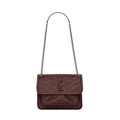 Saint Laurent Niki Baby Crinkled Vintage Rouge Legion