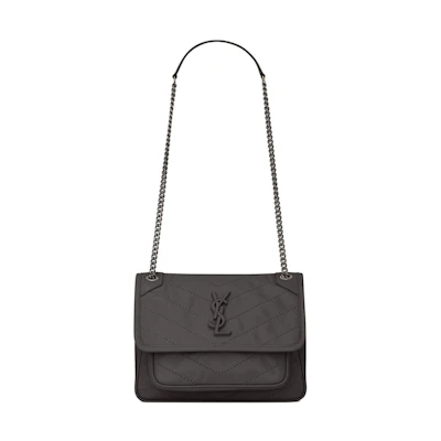 Saint Laurent Niki Baby Crinkled Vintage Storm
