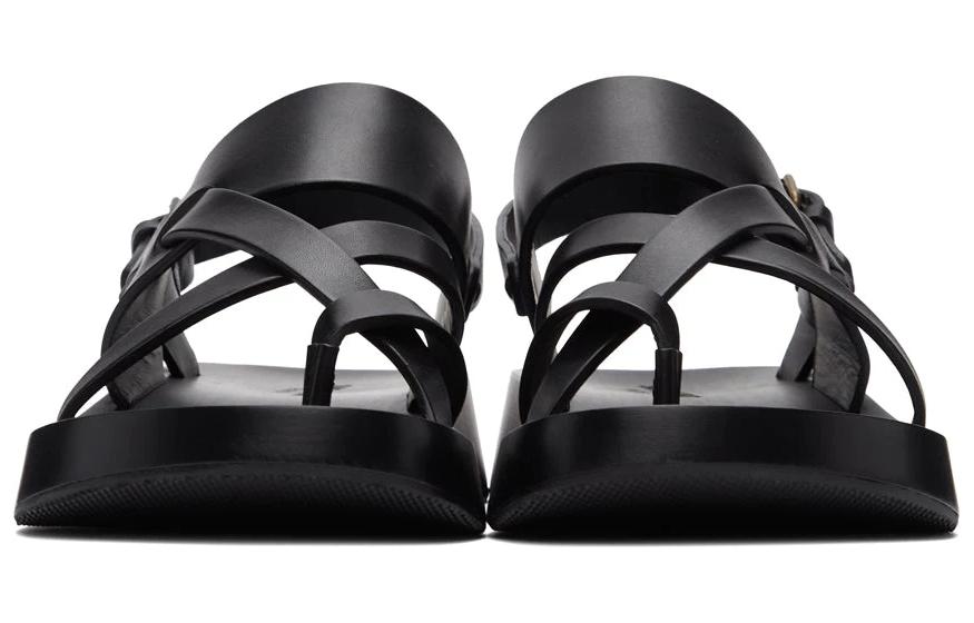 Shop Saint Laurent Noah Sandals 'Smooth Black Leather' 64900512k001000
