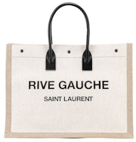 Saint Laurent Noe Tote Rive Gauche Canvas White/Black Saint Laurent Noe Tote Rive Gauche Canvas White/Black
