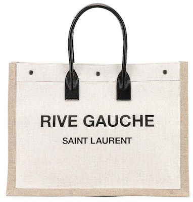 Saint Laurent Noe Tote Rive Gauche Canvas White/Black Buy Saint Laurent Noe Tote Rive Gauche Canvas White/Black