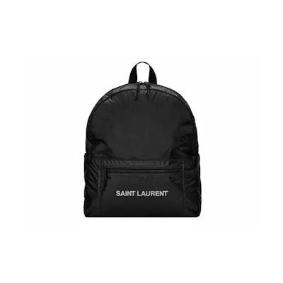 Saint Laurent Nuxx Backpack in Nylon Silver/Black