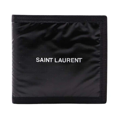 Saint Laurent Nuxx Nylon Logo Print Wallet Black